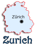 Karta över staten Zürich.